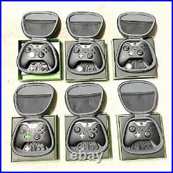 6 Xbox One Elite Controllers 1 Model 1698 BROKEN with Original Packaging & Case
