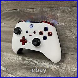 Custom White Red And Blue Microsoft Xbox Elite Series 2 Controller Xbox One