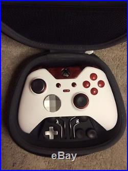 Elite Xbox One 1 Controller Custom WHITE, RED Led, Buttons, ABXY Letters, Rings