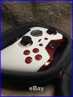 Elite Xbox One 1 Controller Custom WHITE, RED Led, Buttons, ABXY Letters, Rings
