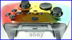 Microsoft Xbox One Elite Series 2 Rapid Fire Modded Remote Chrome Grn/Gld/Red