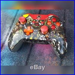 XBOX ONE ELITE WIRELESS CONTROLLER CUSTOM SCARE PARTY WithRED SCUF WithORANGE LED