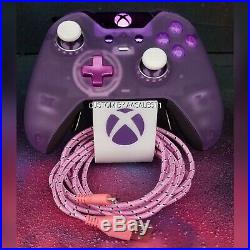 XBOX ONE ELITE WIRELESS CONTROLLER CUSTOM SOFT TOUCH MATTE CLEAR WithPINK/PURLED
