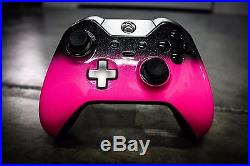 Xbox One Elite Controller- Custom Painted- Pink Bubble Gum with Black Fade