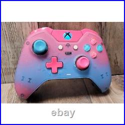 Xbox One Elite Wireless Controller Custom Ombre & Splatter Pink/blue Blue Led