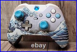 Xbox One Elite Wireless Controller Custom Water Wave Soft Touc Blue Led