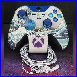 Xbox One Elite Wireless Controller Custom Water Wave With Scuf Blue Led
