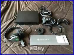 Xbox one x + elite controller with case, charging doc & astro a10 headset bundle